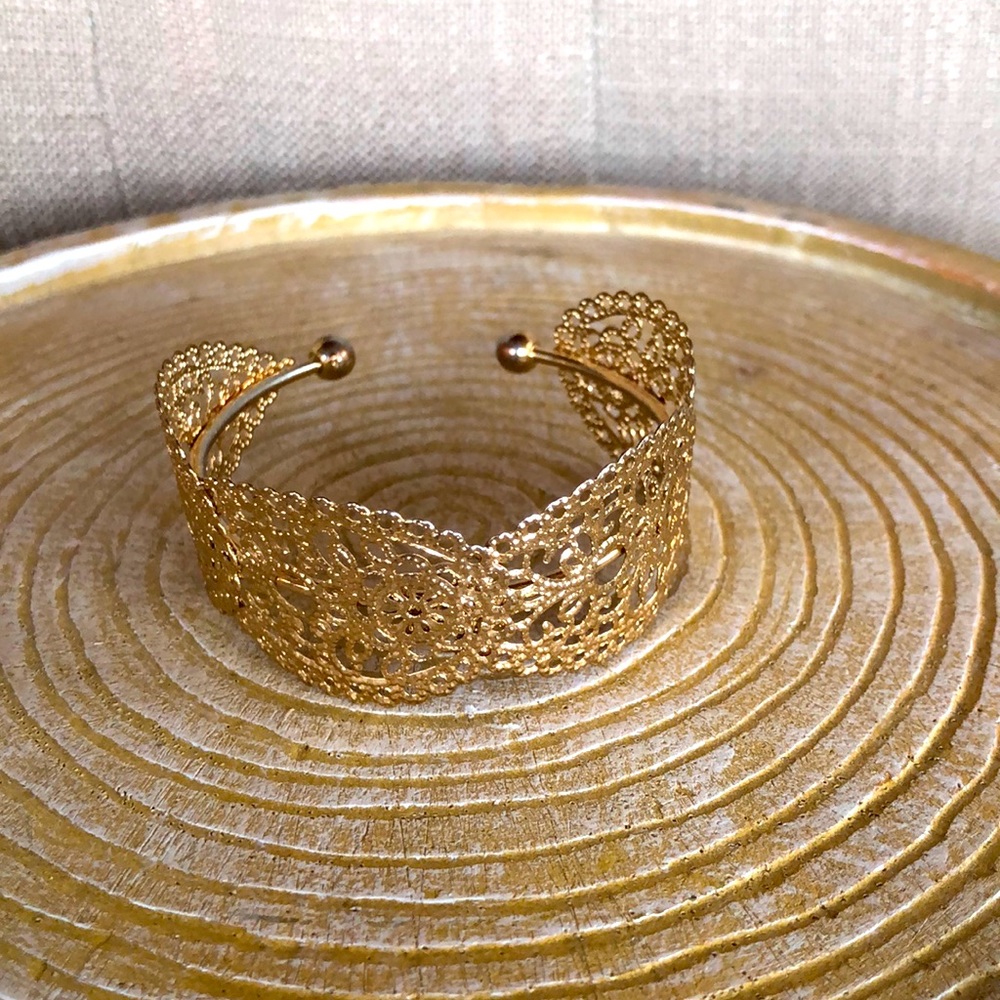 Gold cuff bracelet